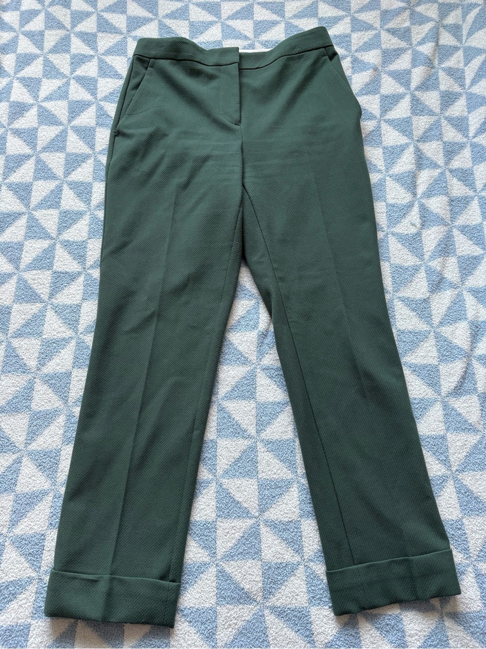 Ann Taylor Forest Green Straight-Leg Dress Pants